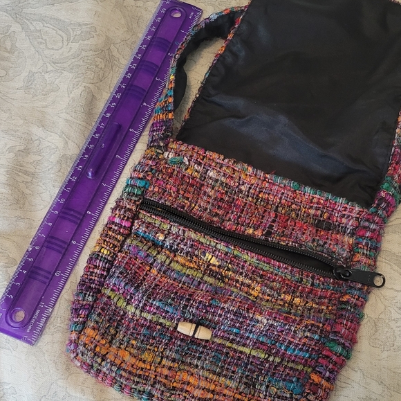 4/$15 SALE Multicolor Tweed Crossbody Hobo Bag - Picture 3 of 5